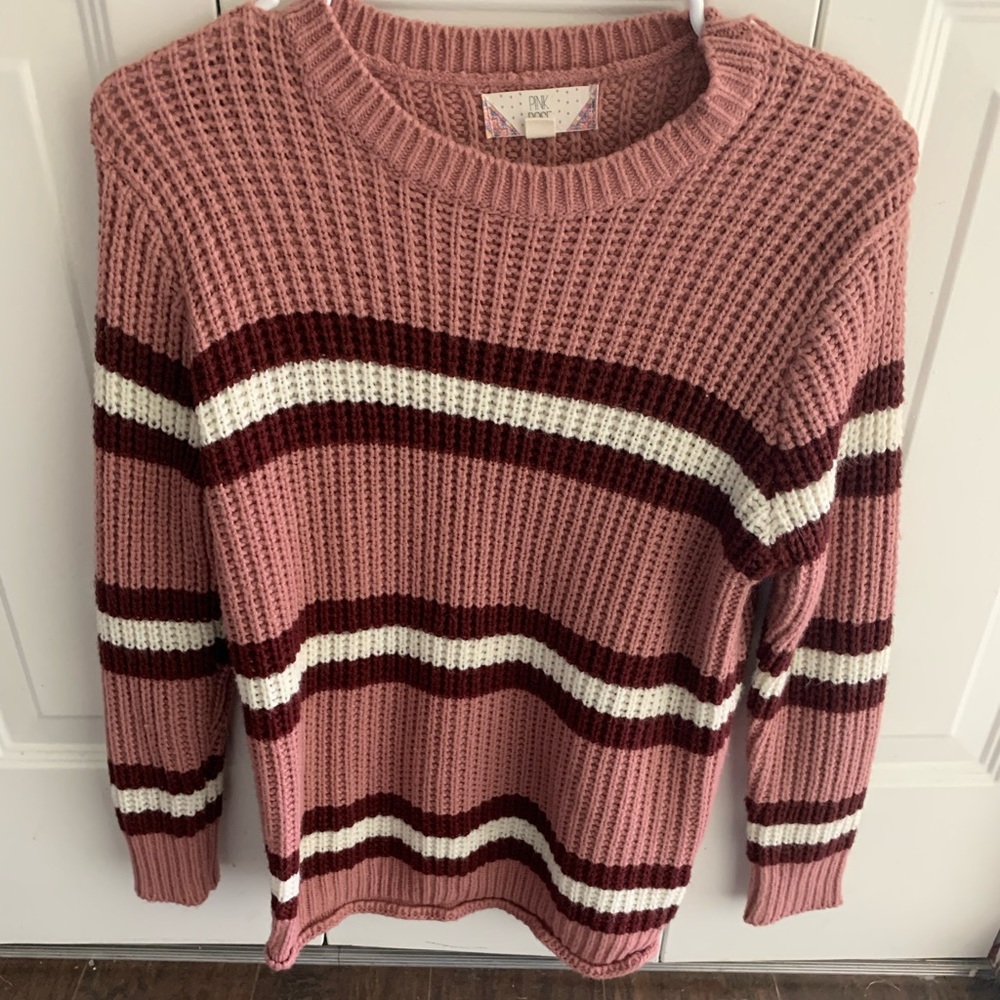 Pink Rose Knit Sweater